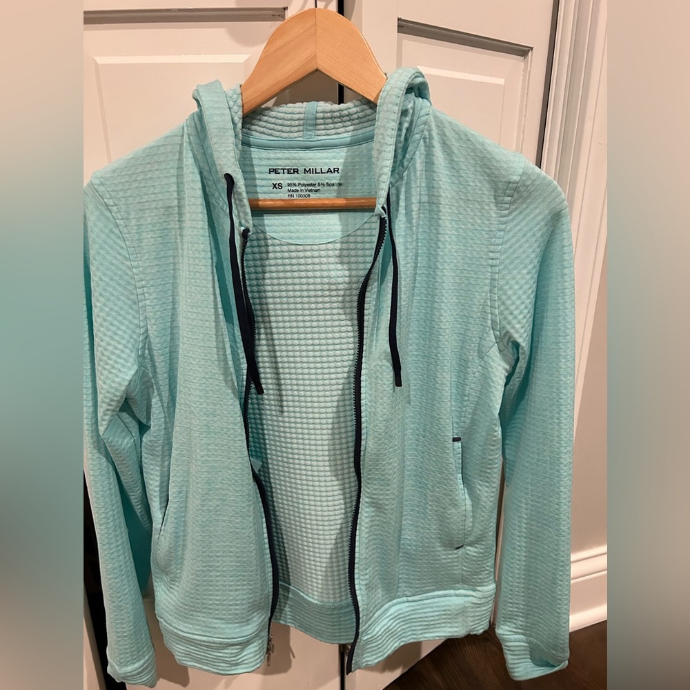 Peter Millar Aqua Textured Hoodie